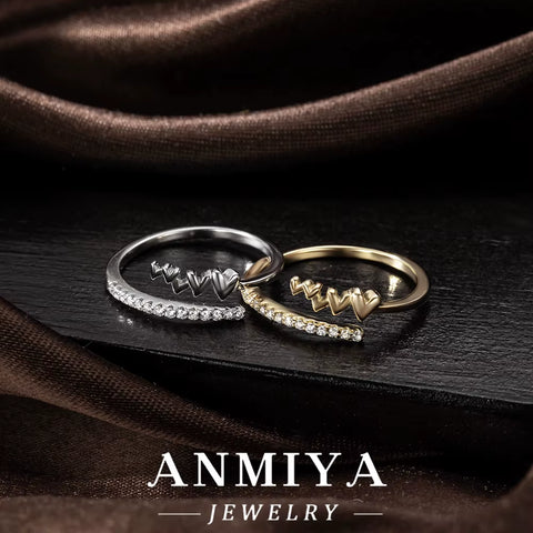 Classic Vintage Heart & Zirconia Ring Wedding Party Jewelry Meaningful Gift Idea for Wholesale