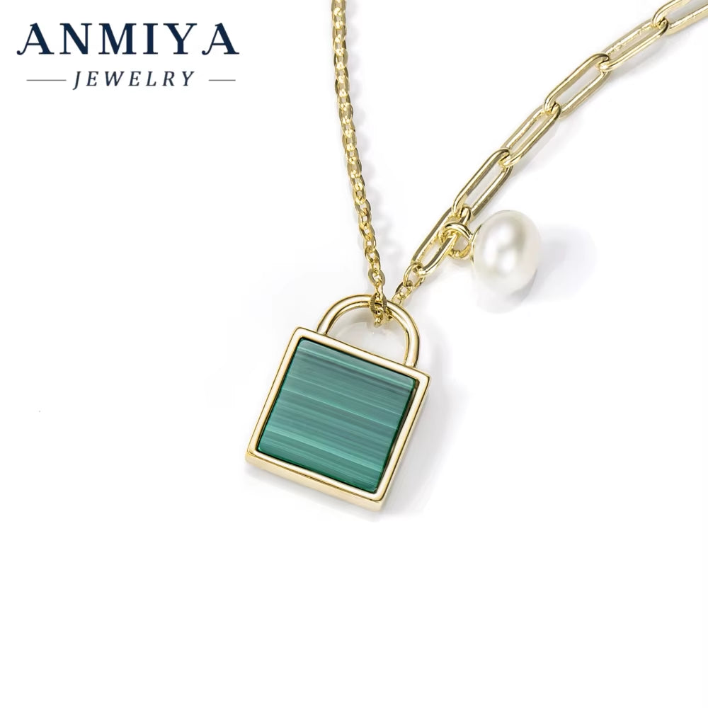 Malachite Gemstone 925 Necklace, a Piece of Silver Jewelry for Your Unique Style"