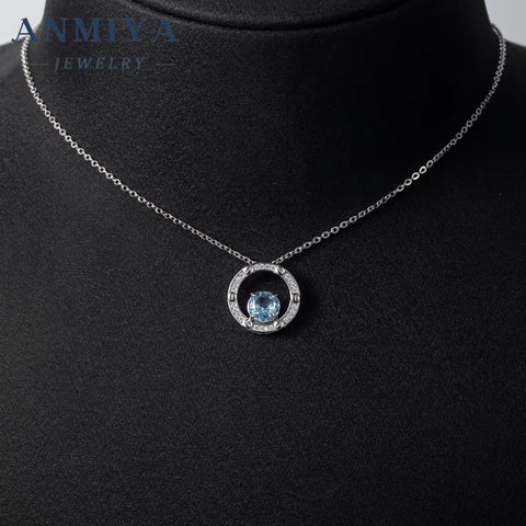 Fashion 925 Sterling Silver Jewelry Set Fashion 5A Zircon Ice Cut Green Blue Necklace Earrings Jewelry