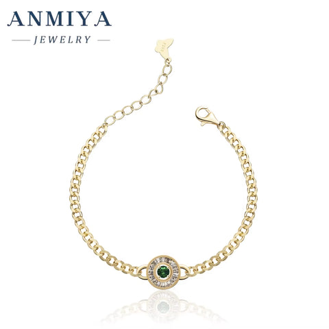 Fine Jewelry Women and Unisex 14K 18K Gold Zircon Bracelet Trendy Gold with 925 Sterling Silver Bracelet for Gift