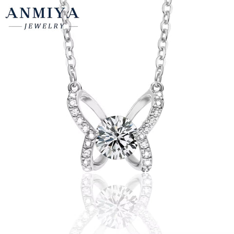 Moissanite 925 Silver Jewelry Set - Matching Earrings and Necklace, Sterling Silver 925 Jewelry with Sparkling Moissanite