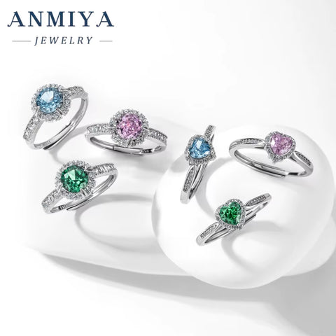 Wholesale Jewelry Ring Women 5A Zircon Ice Flower Cut Pink High Carbon Diamond Engagement Wedding 925 Sterling Silver Ring