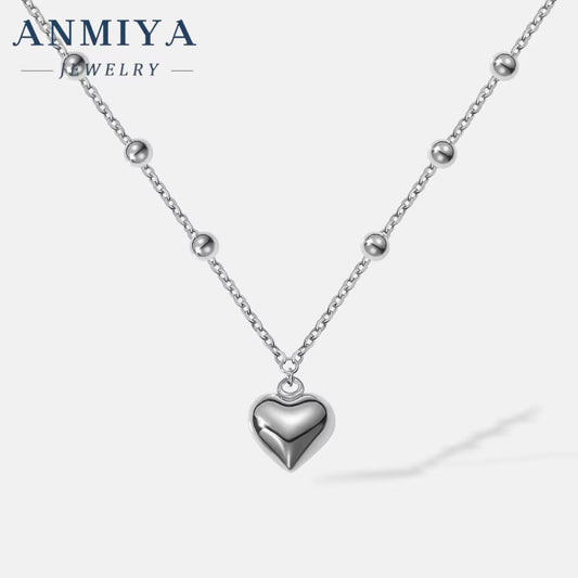 Fashionable Heart Pendant Necklace 925 Sterling Silver Choker with 18K Gold Plated Jewelry Heart Necklace for Women