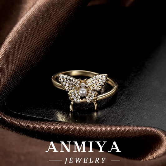 Elegant Butterfly Adjustable Silver Ring Anti-Tarnish Trendy Party Jewelry Women'S Fashion Accessories