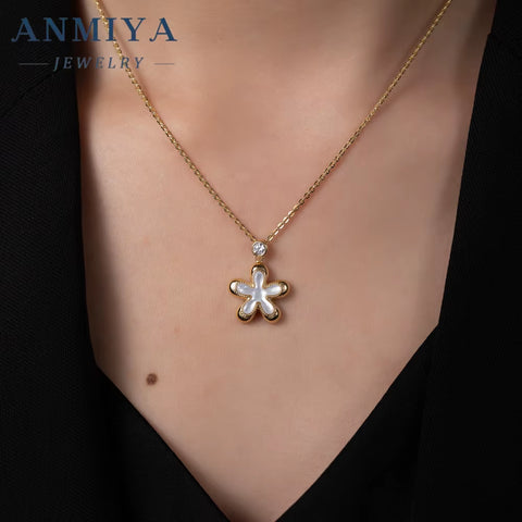 INS Hot Sale 925 Sterling Silver Luxury Four Leaf Flower Earrings Necklace Set for Parties Gifted Zircon Stones Crafted Ladies