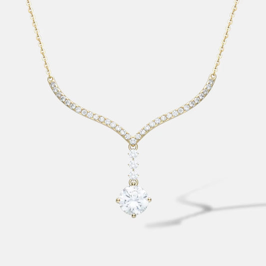 High Quality Zircon Chain S925 Sterling Silver Cubic Zirconia Trendy Necklace Elegant 18K Gold Plated Fine Jewelry