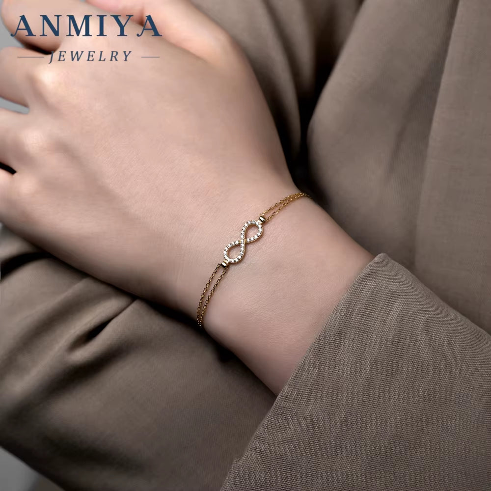 925 Sterling Silver Jewelry Clover & Mobius Strip Bracelet with Infinity Symbol Design for Eternal Love Gifts