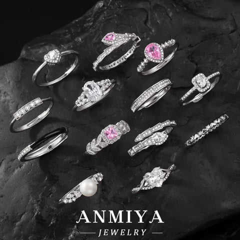 Fashion Jewelry 925 Sterling Silver Stacked Wear Ring Jewelry for Women 18K Gold Plated 925 Silver Wedding Engagement Rings