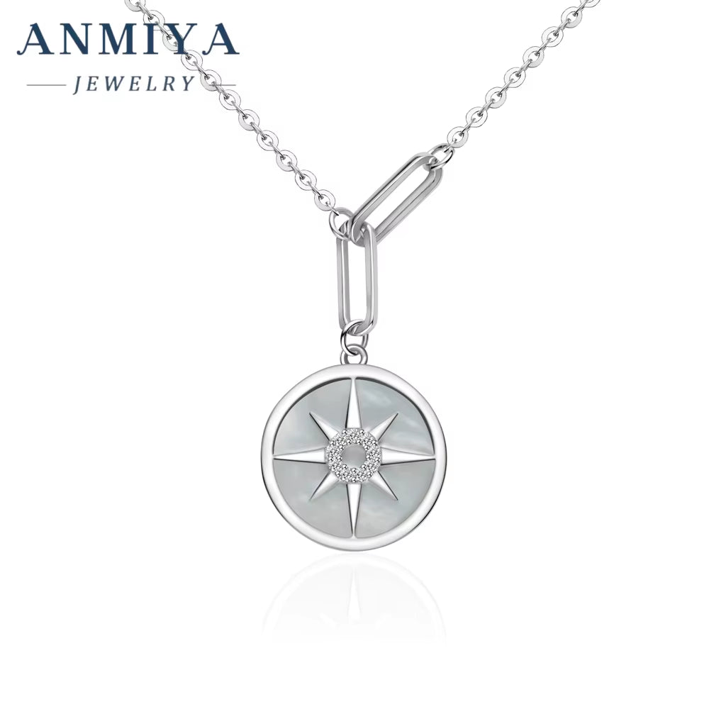 INS Trendy Fashion Dainty 925 Silver Sun Shape Pendant Couple Necklace for Girlfriend