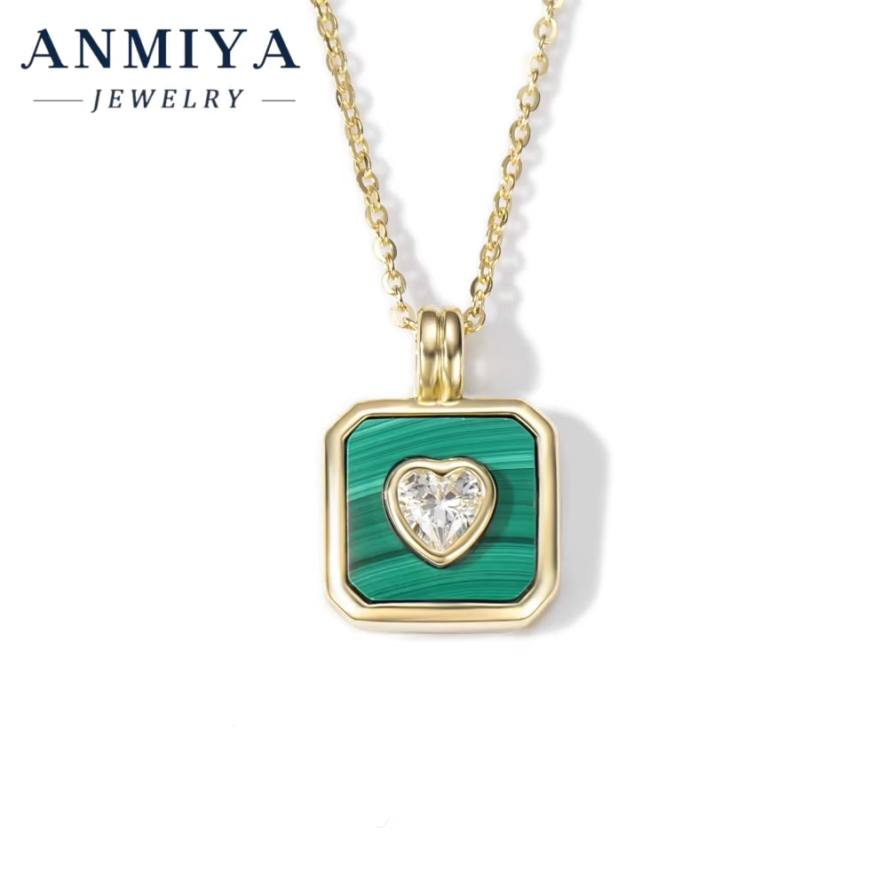 Malachite Gemstone 925 Necklace, a Piece of Silver Jewelry for Everyday Elegance