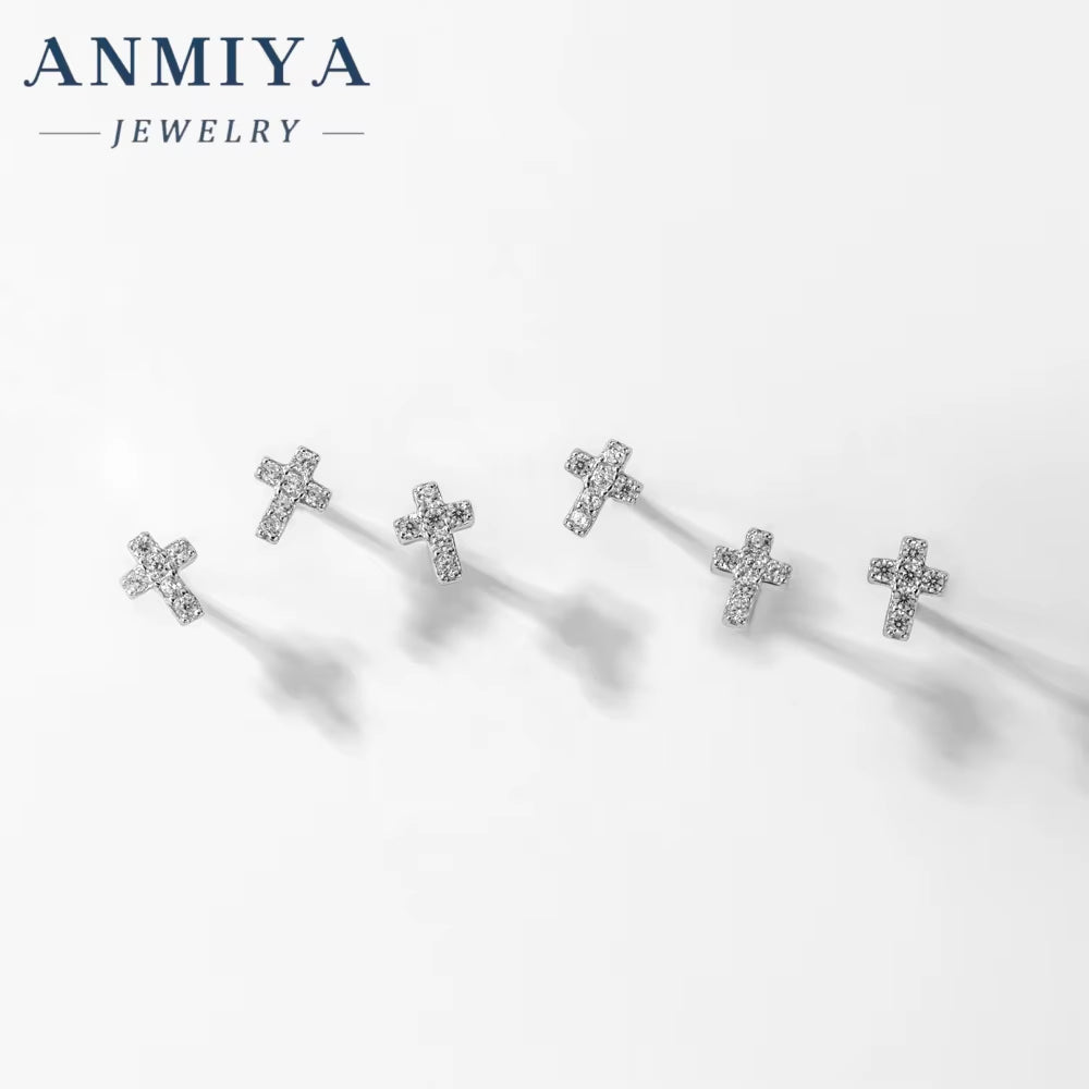 2024 Newest Style Color Zirconia Cross Sterling Silver 925 Jewellery Stud Earrings Set for Women Jewelry Accessories