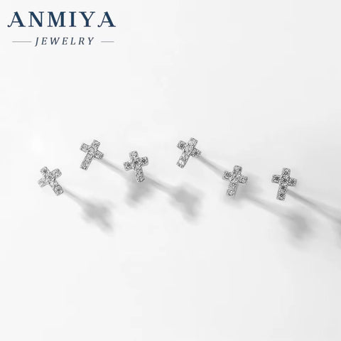 2024 Newest Style Color Zirconia Cross Sterling Silver 925 Jewellery Stud Earrings Set for Women Jewelry Accessories