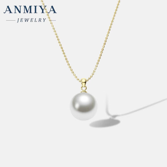 Jewelry New Trendy 18K Gold Plated Pearl Necklace S925 Sterling Silver Link Chain Freshwater Baroque Pearl Pendant Necklace