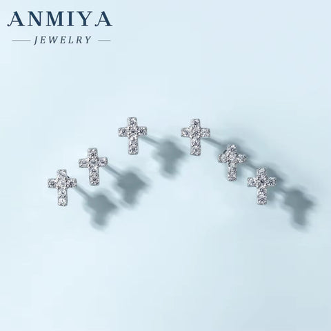 2024 Newest Style Color Zirconia Cross Sterling Silver 925 Jewellery Stud Earrings Set for Women Jewelry Accessories