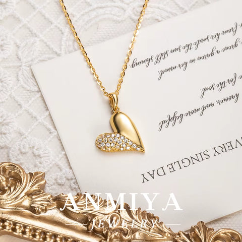 925 Sterling Silver Jewelry Set for Women, Elegant Heart Silver Necklace & Earrings, Trendy Silver 925 Jewelry Gift Set