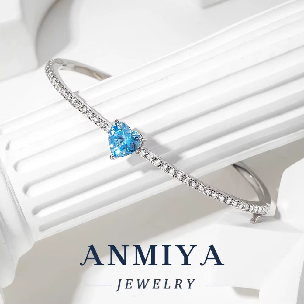 Stackable Silver Jewelry Mini Heart Bracelet, Delicate 925 Sterling Bangle for Layered Wristwear