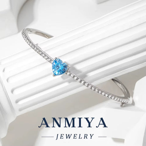 Stackable Silver Jewelry Mini Heart Bracelet, Delicate 925 Sterling Bangle for Layered Wristwear