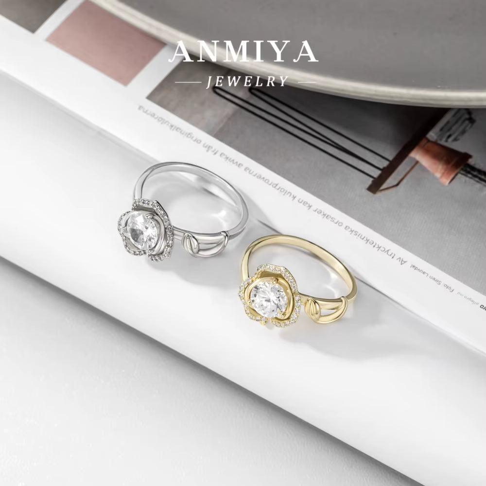 Wholesale 925 Sterling Silver White Gold Plated 5A Zircon Wedding Ring Set Women Fine Jewelry