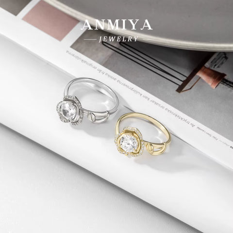 Wholesale 925 Sterling Silver White Gold Plated 5A Zircon Wedding Ring Set Women Fine Jewelry