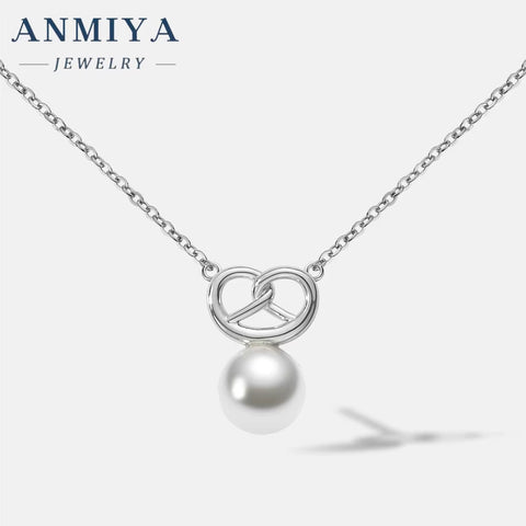 Minimalist Customize Heart Shape Fresh Water Pearl 925 Sterling Silver Women Charm Fashion Necklace for Women