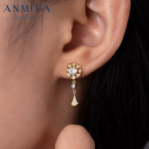 Camellia Flower 925 Silver Fashion Jewelry Necklace Earrings Sets Hypoallergenic Jewelry Sets Gift for Women Girls