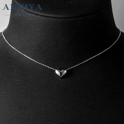 Dainty Wholesale New Fashion Jewelry Chain 925 Silver Heart Necklace for Women