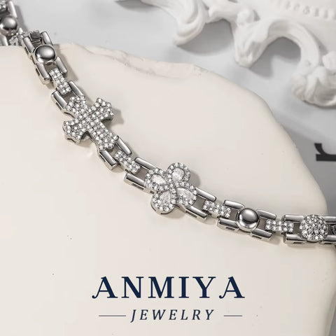 Waterproof Silver Jewelry Swimming Clover Bracelet Beach Vacation Proof Silver Clover Bracelet