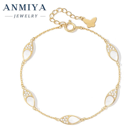 Stackable Minimalist Silver Jewelry Essentials - Thin Eye Shape Clover Bracelet for Layered Wrist Stacks