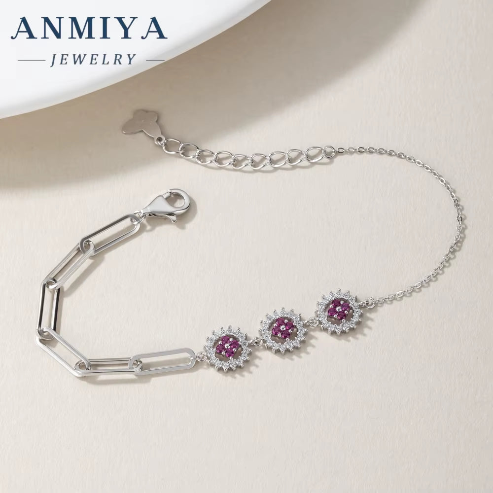 Fashion Jewelry Four Leaf Grass Bracelet 925 Sterling Silver Plated18K Gold Hollow Purple Women'S Four Clover Charm Bracelet