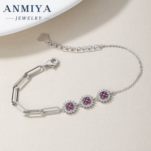 Fashion Jewelry Four Leaf Grass Bracelet 925 Sterling Silver Plated18K Gold Hollow Purple Women'S Four Clover Charm Bracelet