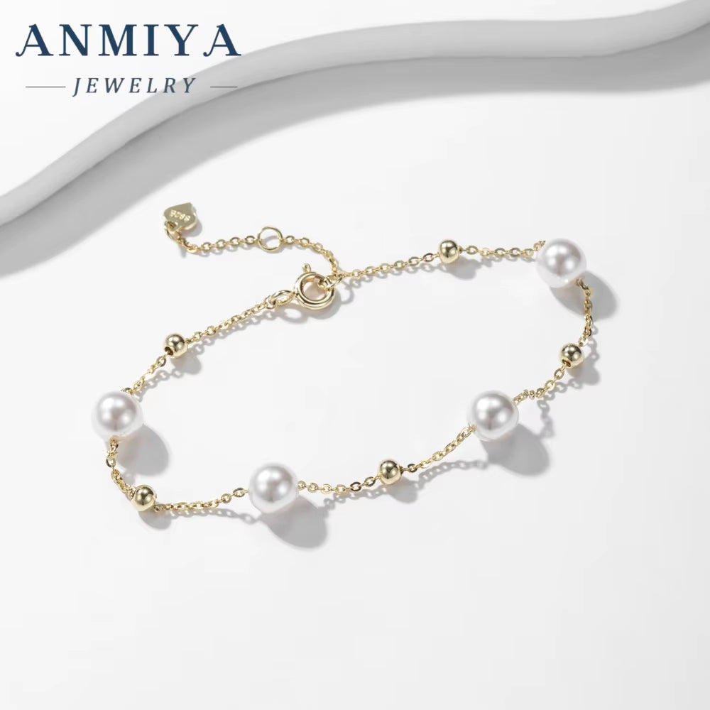 Wholesale Fresh Water Pearls 18K Gold 925 Silver Link Chain Bracelets Hand Chain