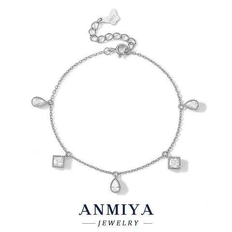 Beach Silver Jewelry Tarnish-Resistant Clover Bracelet, 925 Sterling Waterproof Jewelry for Vacation Wear