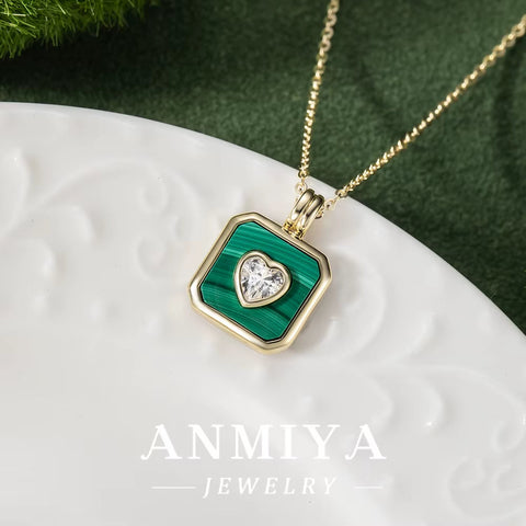 Malachite Gemstone 925 Necklace, a Piece of Silver Jewelry for Everyday Elegance