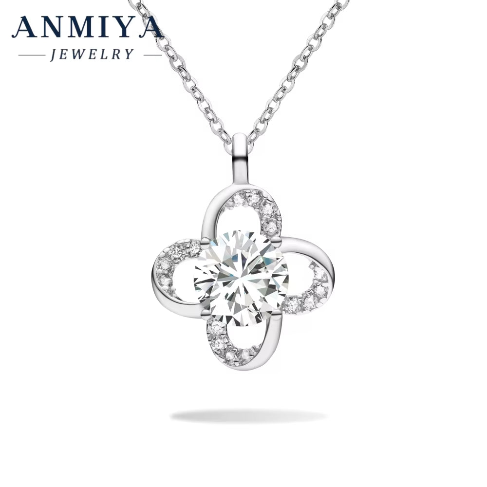 925 Sterling Silver & Moissanite Jewelry Set - Elegant Earring Necklace Combo, Silver 925 Jewelry with Genuine Moissanite