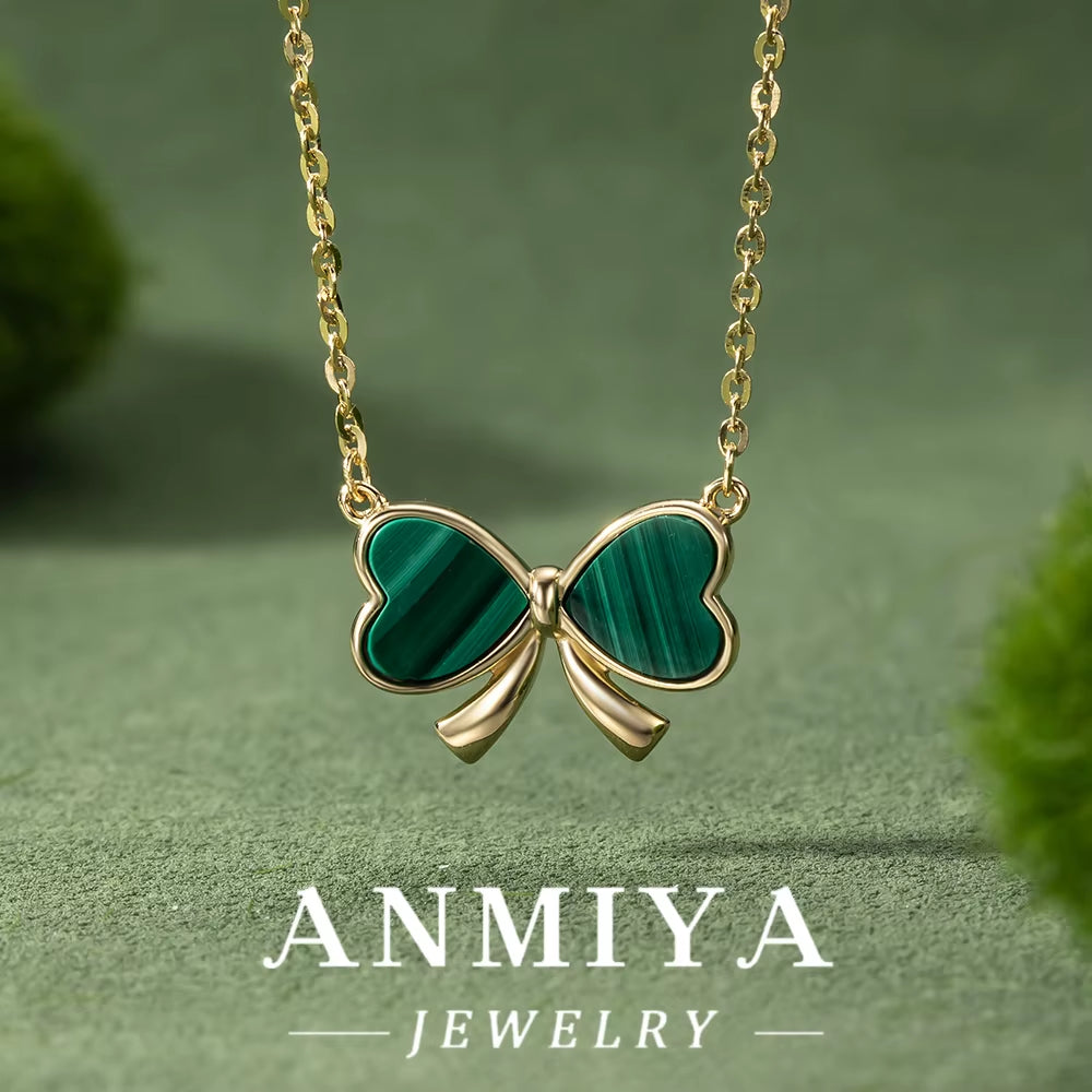 Exquisite Malachite Pendant Necklace in 925 Silver | Trendy Sterling Silver Jewelry for Women | Green Stone Silver Chain