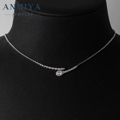 New Hot Sale 925 Sterling Silver AAA Fashion Cubic Zirconia Women'S Pendant Jewelry Necklace
