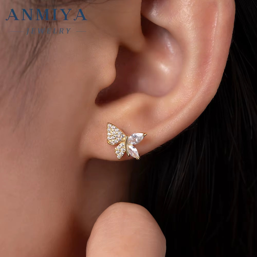 Butterfly Woman Necklace 18K Gold Plated Butterfly with Zircon Tassel Women'S Exquisite Butterfly Necklace 925 Silver