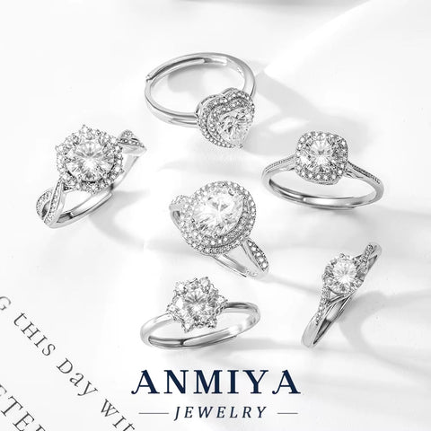 Wholesale Sparkling Silver Jewelry Silver-Plated 925 Sterling Silver Princess-Cut Moissanite Ring for Wedding Accessories