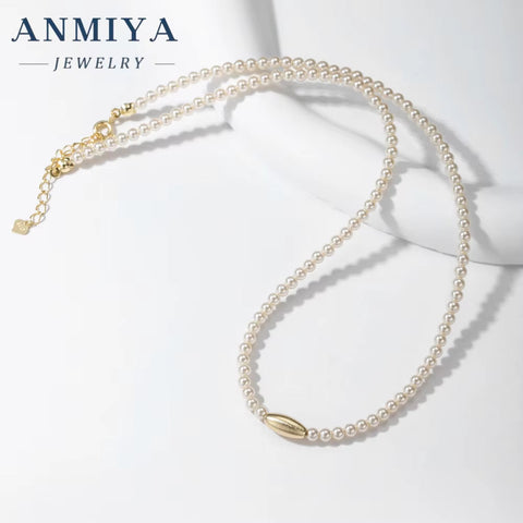 Fashion Freshwater Pearl Necklace High Quality with 18K Gold Plated Beaded Choker Natural Pearl Collar Daily Gift for Her