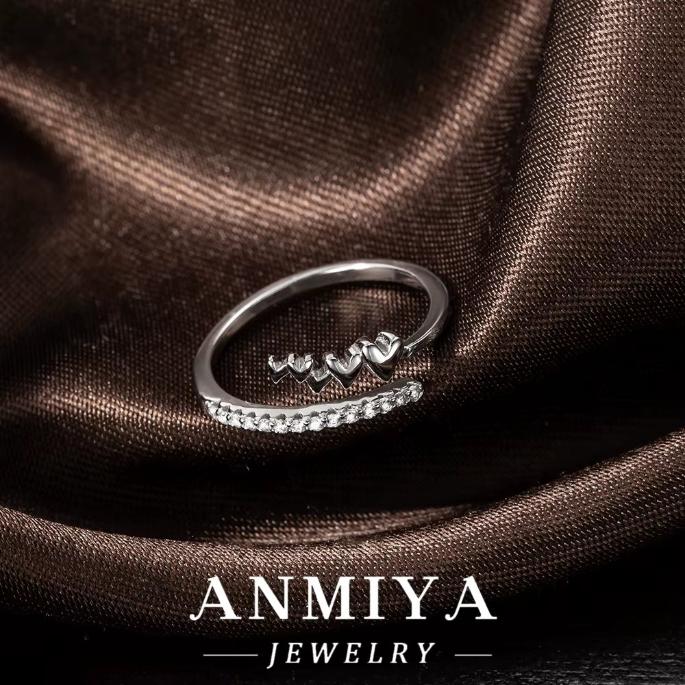 Classic Vintage Heart & Zirconia Ring Wedding Party Jewelry Meaningful Gift Idea for Wholesale