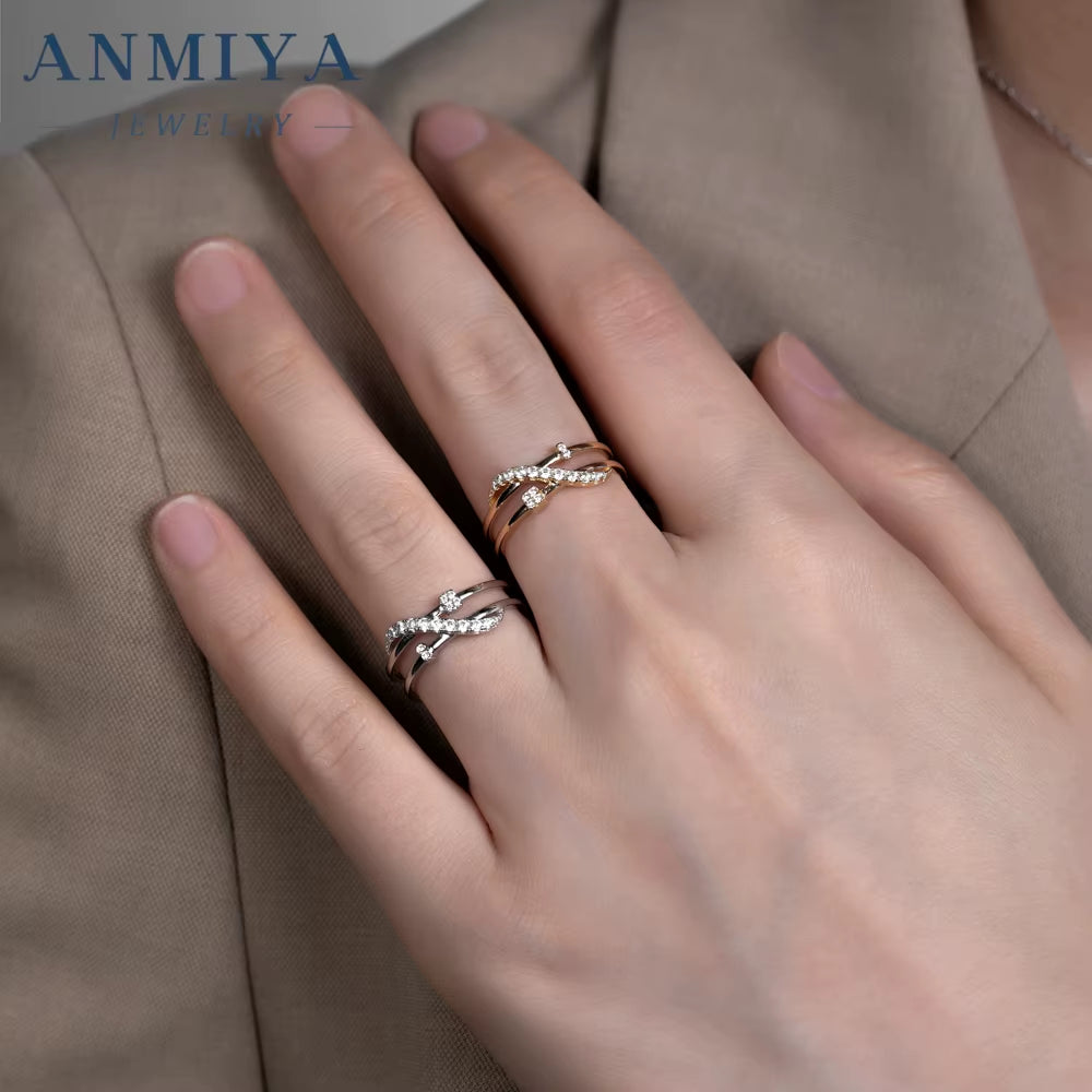Double-Layered Design New Fashion Ring Hypoallergenic 925 Silver Trendy Festival Jewelry for Wholesale/Bulk Orders