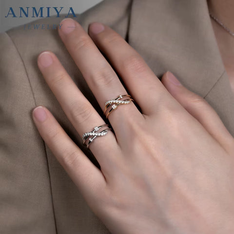 Double-Layered Design New Fashion Ring Hypoallergenic 925 Silver Trendy Festival Jewelry for Wholesale/Bulk Orders