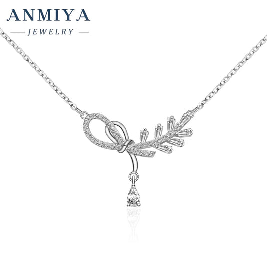 New Design Fashion Chains Necklaces Diamond 925 Silver CZ Stone Necklace for Women