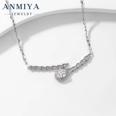 New Hot Sale 925 Sterling Silver AAA Fashion Cubic Zirconia Women'S Pendant Jewelry Necklace