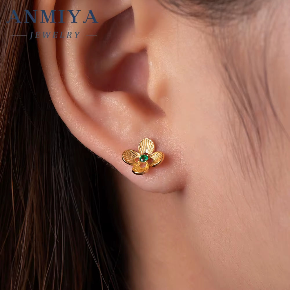 2024 Popular Jewelry Charm 4 Four Leaf Clover Flower Necklace Earring Plated 18K Gold 925 Silver Clover Jewelry Set