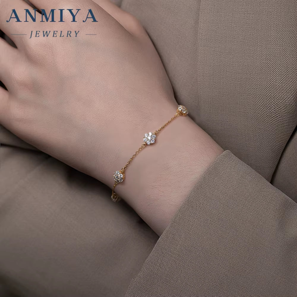 Minimalist Silver Clover Bracelet Thin Chain Jewelry, 925 Sterling Subtle Jewelry for Stacking