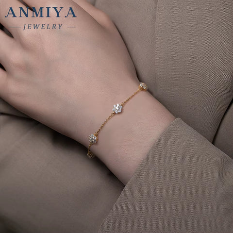 Minimalist Silver Clover Bracelet Thin Chain Jewelry, 925 Sterling Subtle Jewelry for Stacking