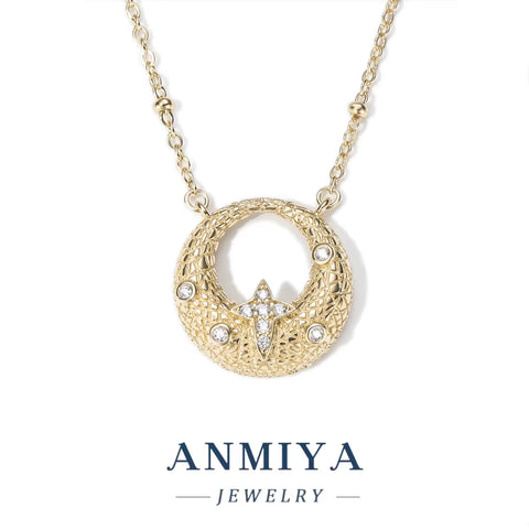 Silver 925 Jewelry Set - Moon 925 Necklace & Earring, Sterling Silver Modern Design