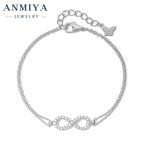 925 Sterling Silver Jewelry Clover & Mobius Strip Bracelet with Infinity Symbol Design for Eternal Love Gifts