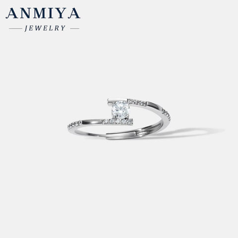 Manufacturer Factory Wholesale Custom 925 Sterling Silver Women'S Engagement Zircon Ring